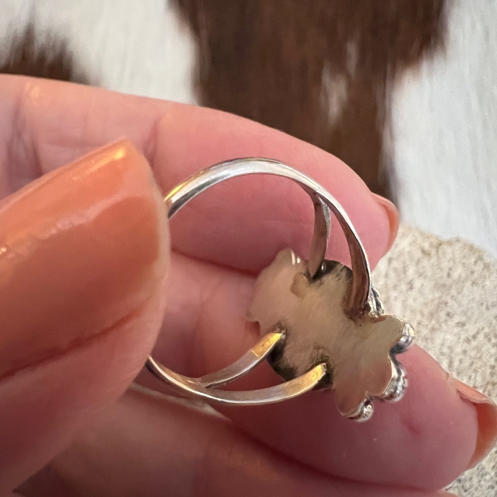 ❤️ Native American Robinson Martinez Queen Pink Conch Sterling Ring Size 6 - Picture 5 of 14